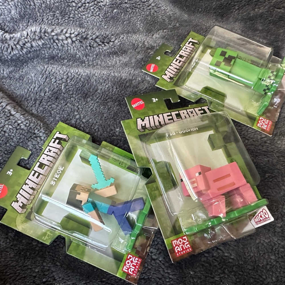 Minecraft Mattel Action Figures Playset Pig Cochon Steve Creeper